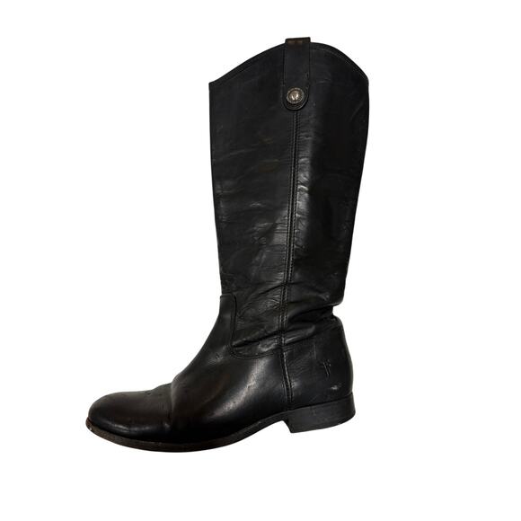 FRYE WOMENS BLACK LEATHER RIDING BOOT GUC SIZE 8 - Picture 3 of 8